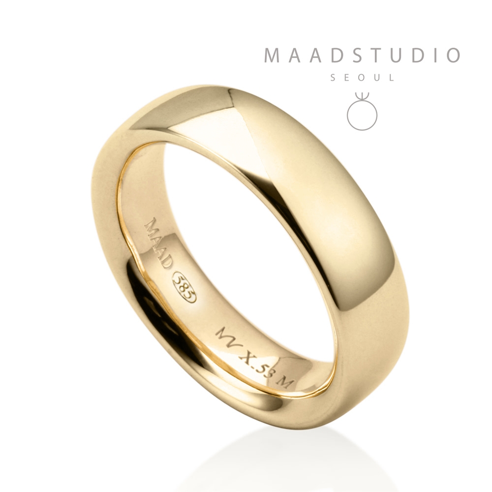 MR-X Flat oval band 5.3mm 14k gold