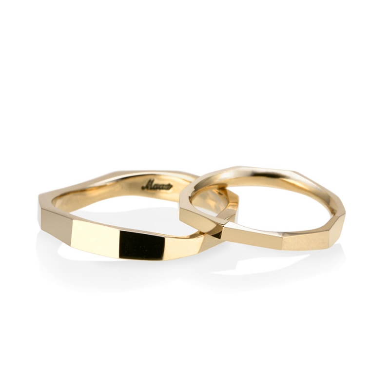 Twig wedding ring Set (M&S) 14k gold
