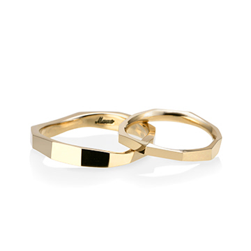 Twig wedding ring Set (M&S) 14k gold