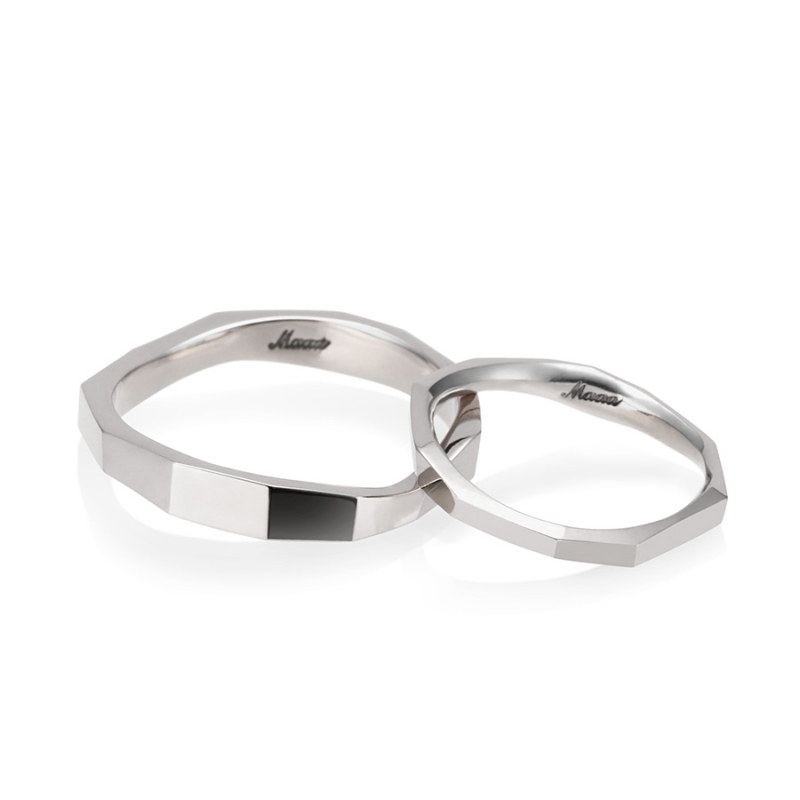 Twig wedding ring Set (M&S) 14k White gold