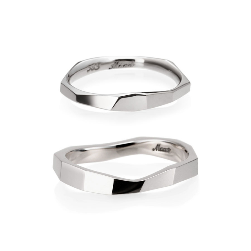 Twig wedding ring Set (M&S) 14k White gold