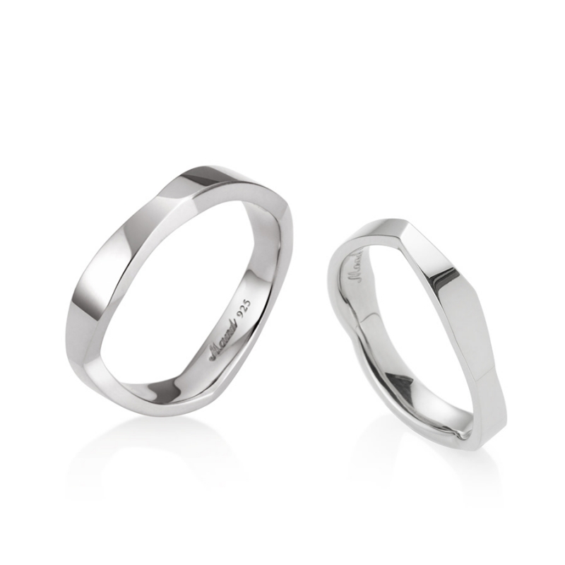 Twig couple ring Set (M&S) Sterling silver