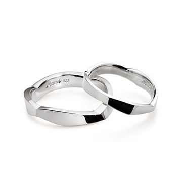 Twig couple ring Set (M&S) Sterling silver