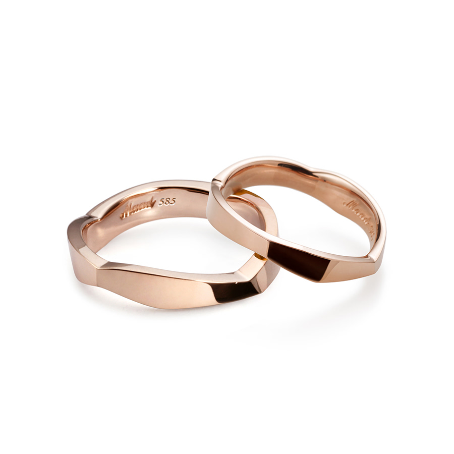 Twig wedding ring Set (M&S) 14k Red gold