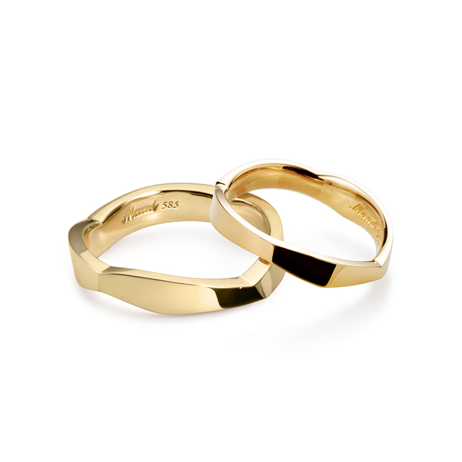 Bough wedding ring Set (M&S) 14k gold