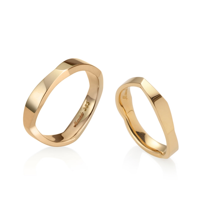 Bough wedding ring Set (M&S) 14k gold