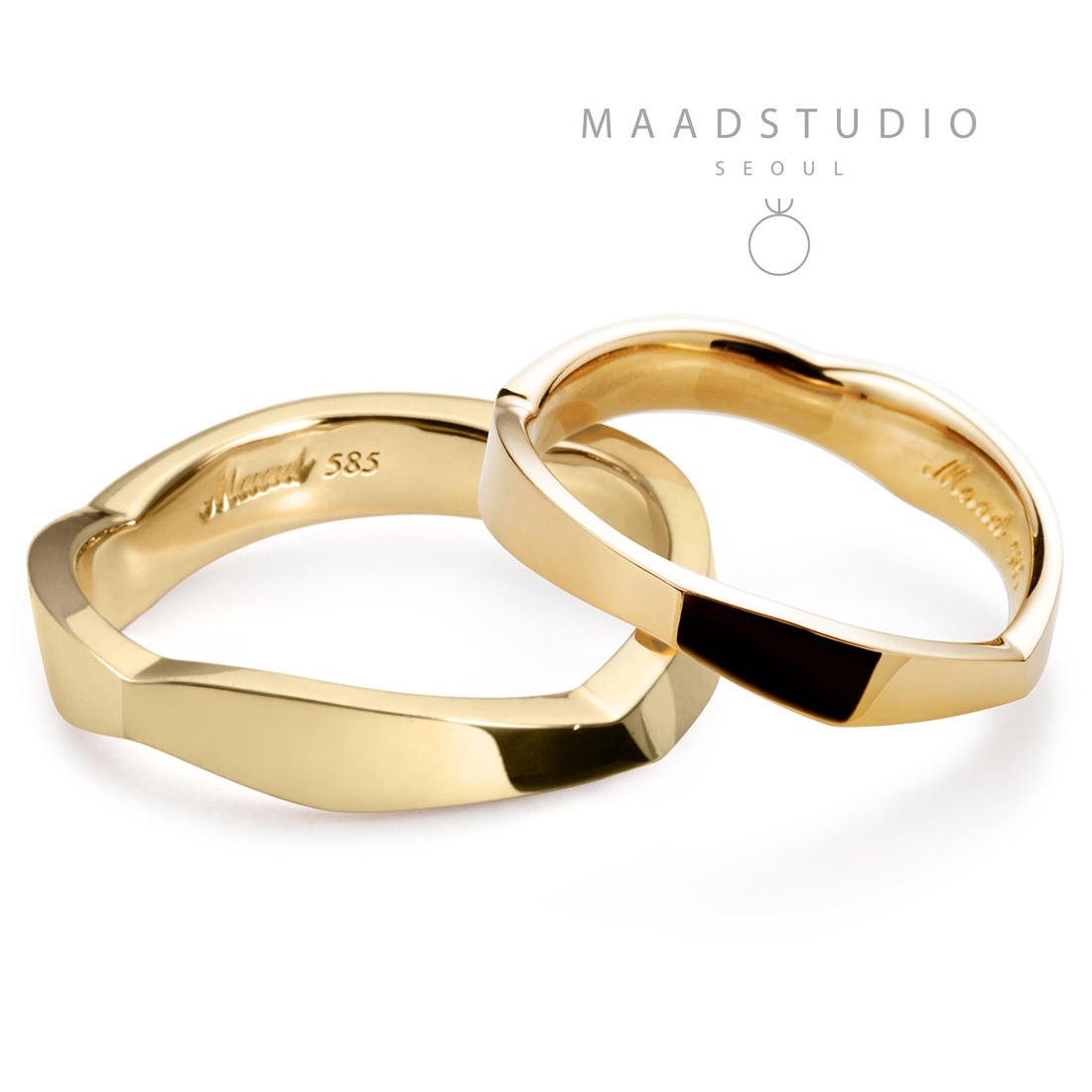 Bough wedding ring Set (M&S) 14k gold