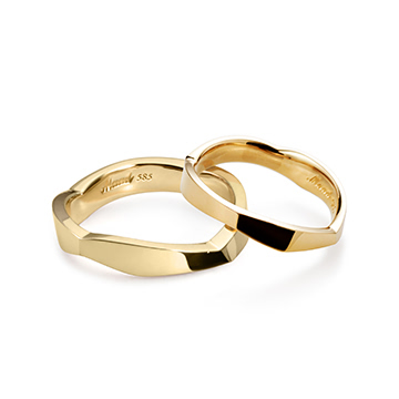 Bough wedding ring Set (M&S) 14k gold