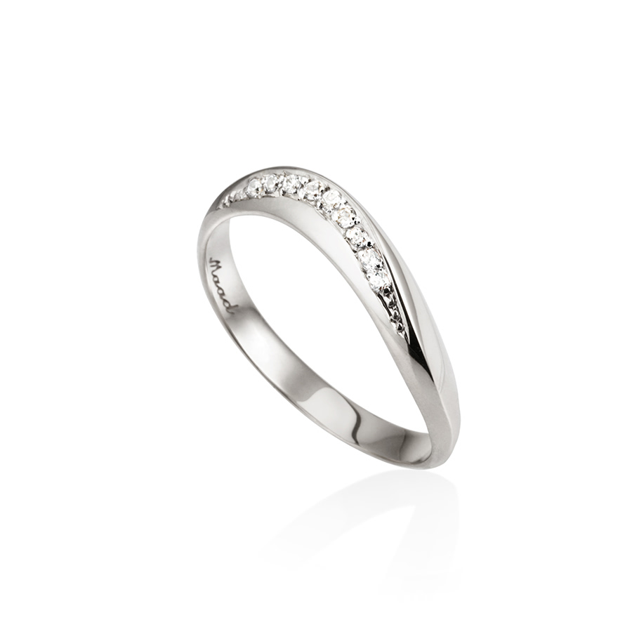 Lake wave ring (S) Sterling silver CZ