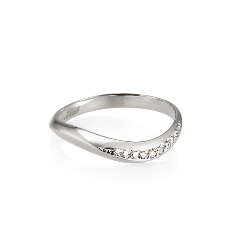Lake wave ring (S) Sterling silver CZ