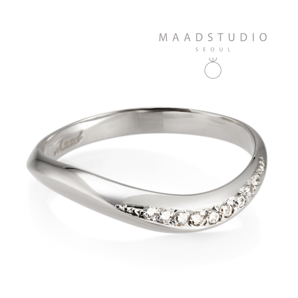 Lake wave ring (S) Sterling silver CZ