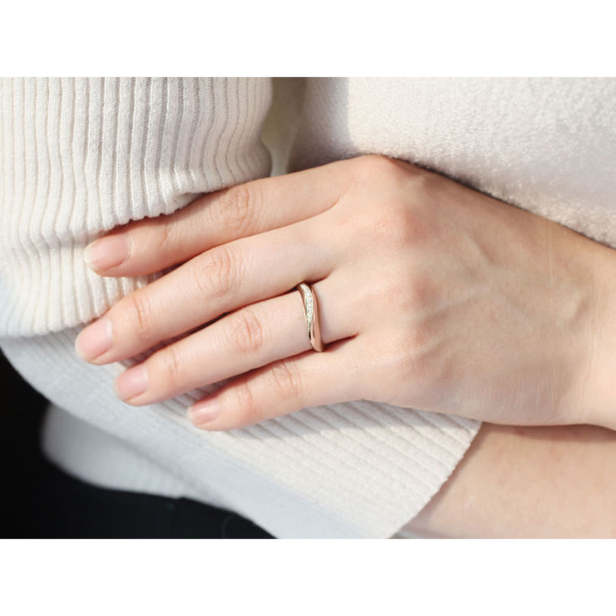 호수 반지 (중) 14k 레드골드 CZ