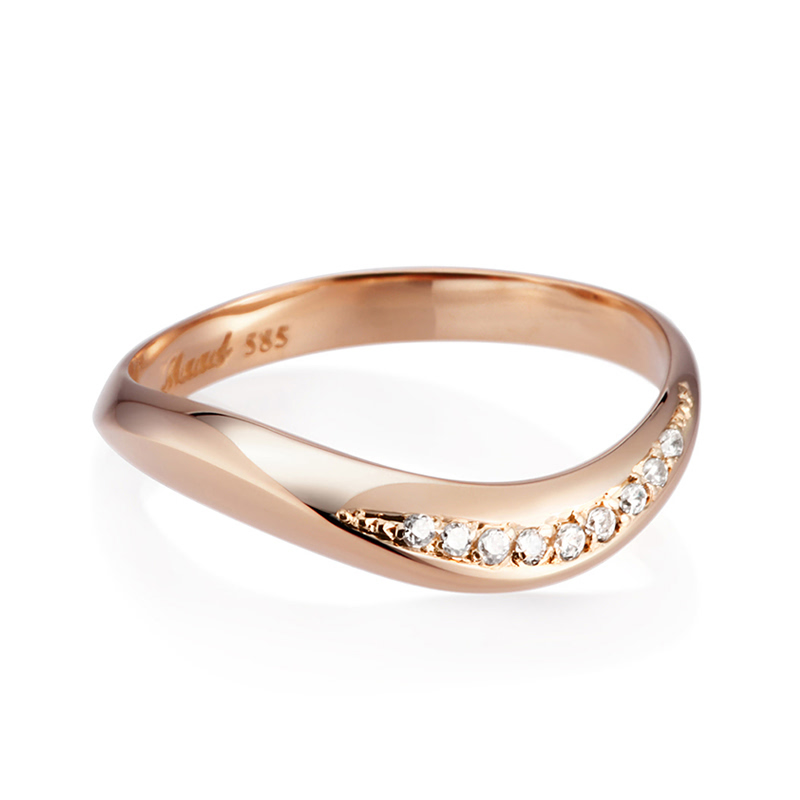 호수 반지 (중) 14k 레드골드 CZ