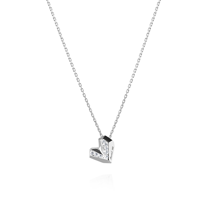 Ice heart pendant (S) CZ Sterling silver