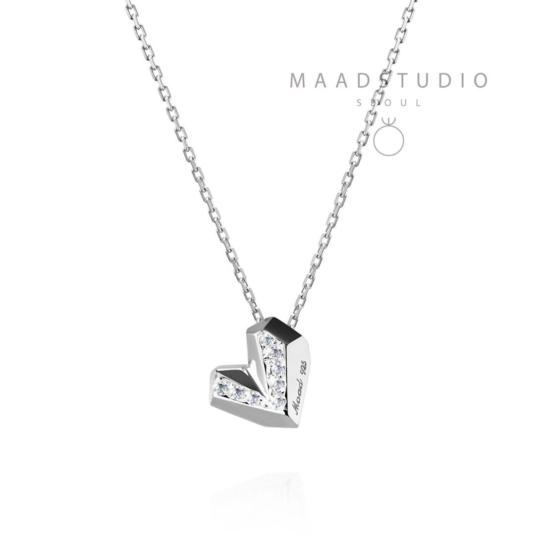 Ice heart pendant (S) CZ Sterling silver