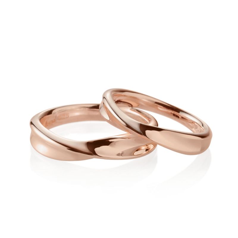 Infinity IV wedding ring Set (M&S) 14k Red gold