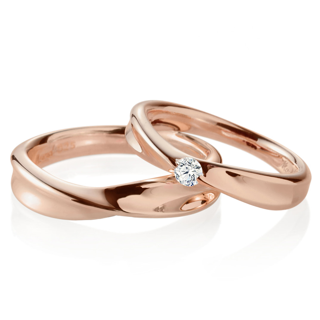 인피니티IV 커플링 (중+소) 14k 레드골드 0.1ct & flat