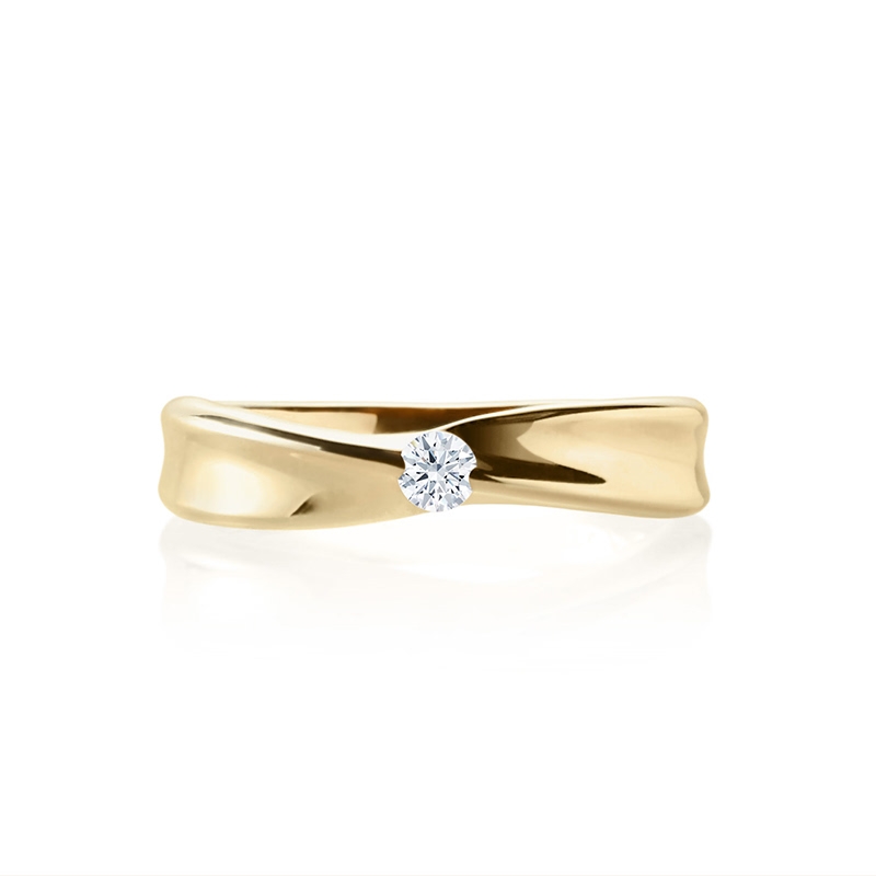 Infinity IV Solitaire ring (M) 14k gold CZ 0.2ct
