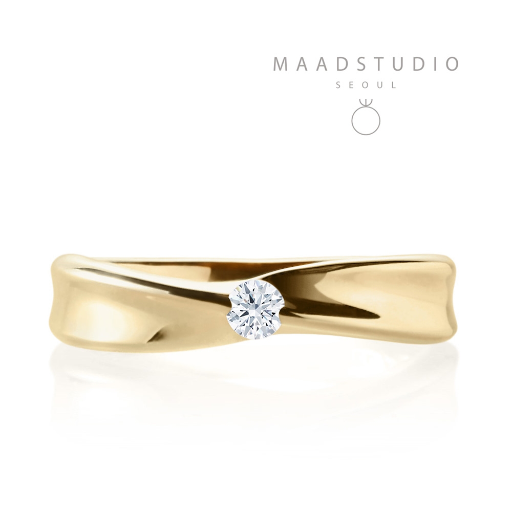 Infinity IV Solitaire ring (M) 14k gold CZ 0.2ct