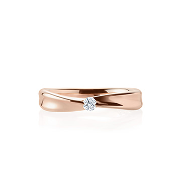 Infinity IV Solitaire ring (S) 14k Red gold CZ 0.1ct