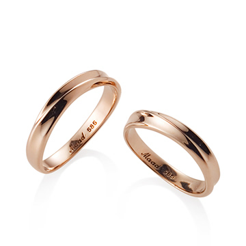 Infinity II wedding ring Set (S&S) 14k Red gold