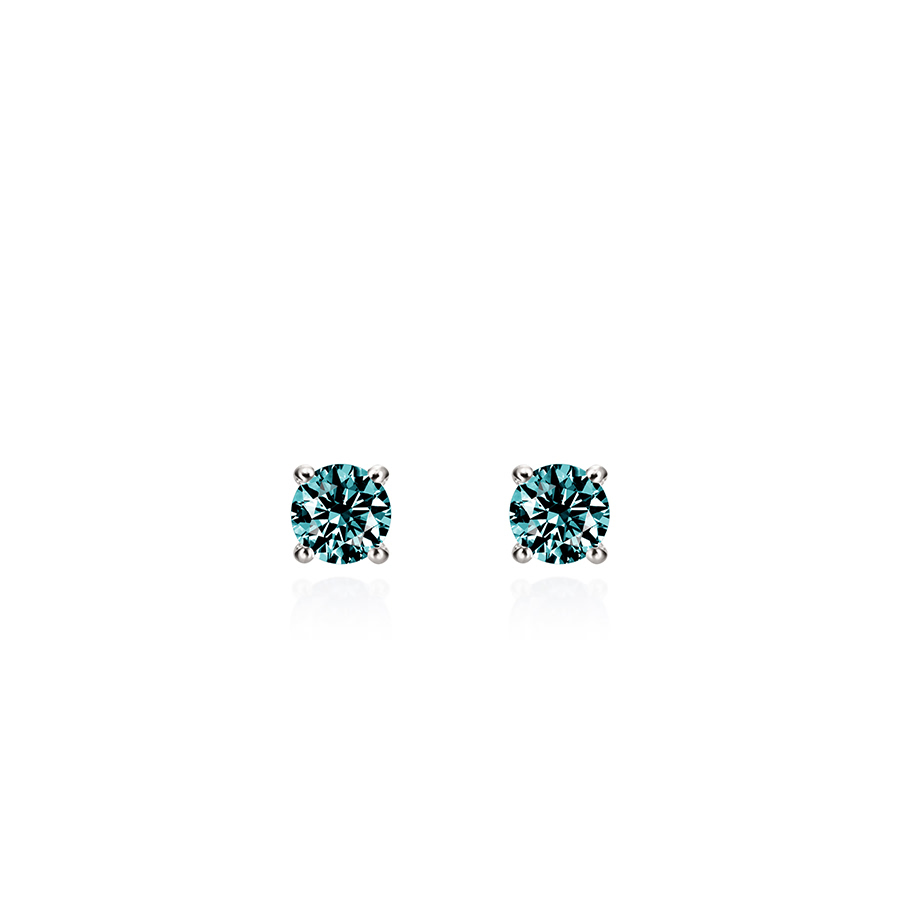 버드케이지II 귀걸이 14k 화이트골드 blue diamond 0.1ct