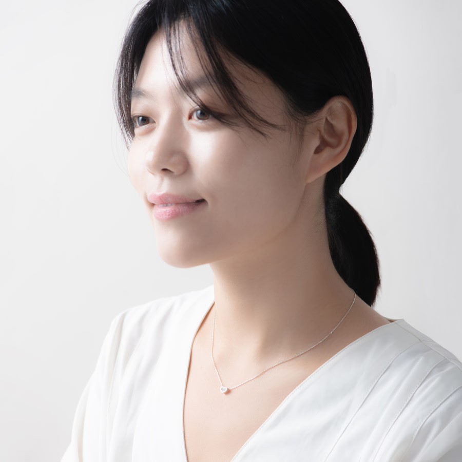 핑거하트 목걸이 Silver_925 CZ