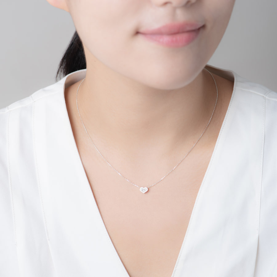 핑거하트 목걸이 Silver_925 CZ