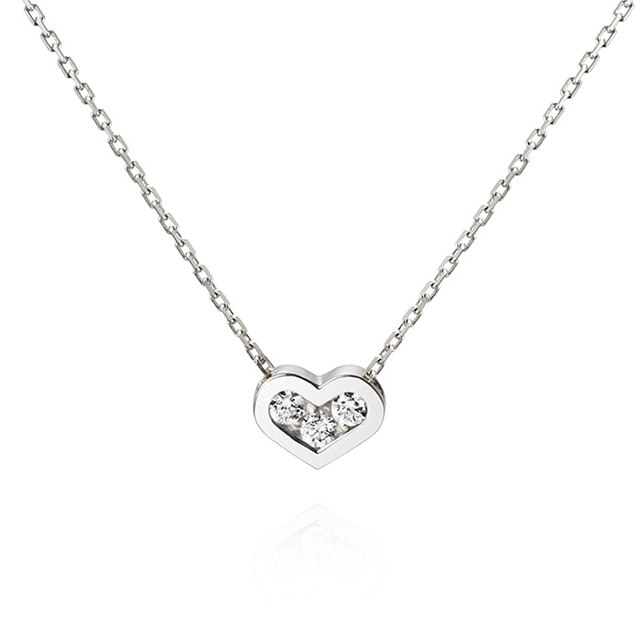 핑거하트 목걸이 Silver_925 CZ