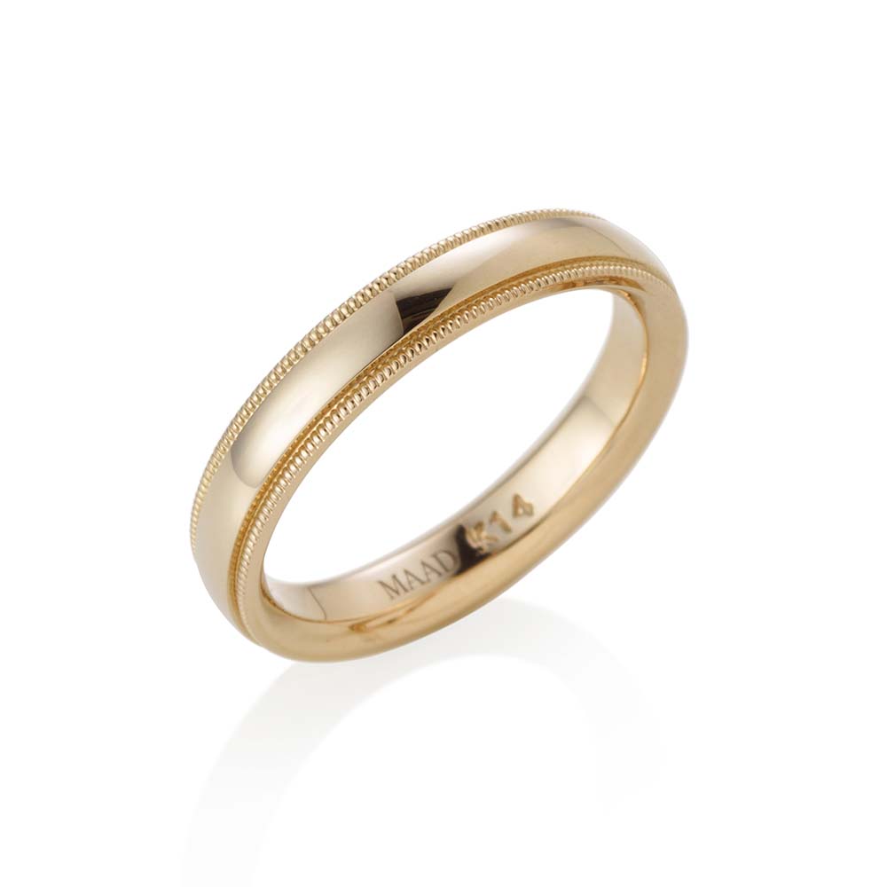 밀그레인 플랫 밴드링 (4mm) 14k