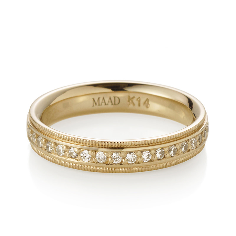 밀그레인 플랫 밴드링 (4mm) 14k CZ