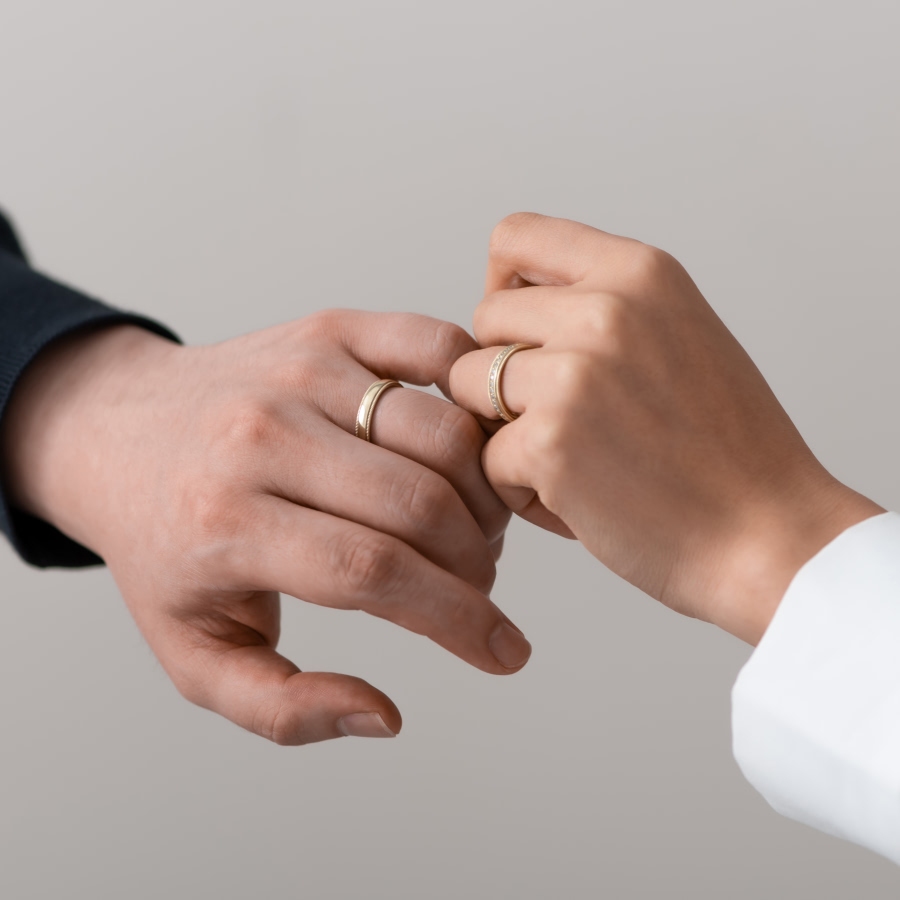 밀그레인 플랫 커플링 (4mm+4mm) 14k CZ & flat