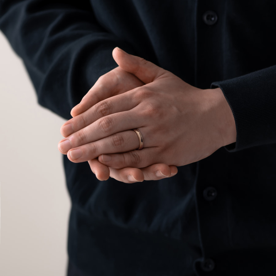 밀그레인 플랫 커플링 (4.5mm+4mm) 14k 레드골드 CZ & flat