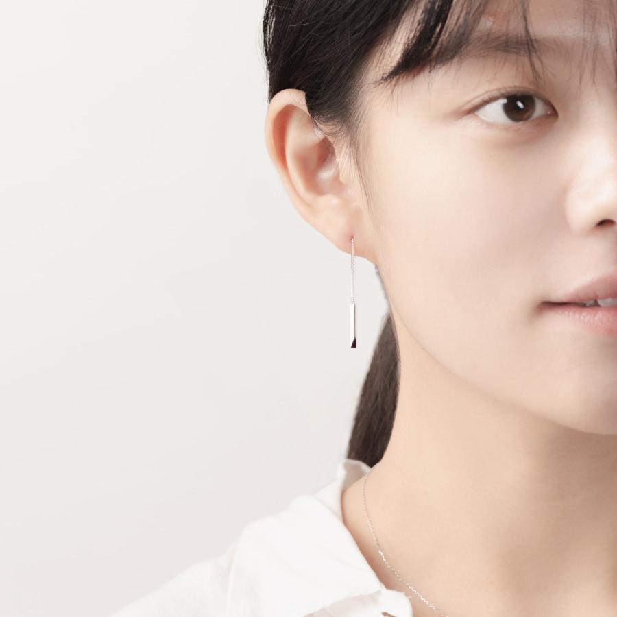 스틱 웨지 체인 Set 14k 화이트골드