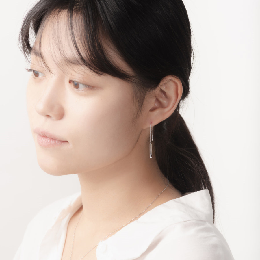 스틱 웨지 체인 Set 14k 화이트골드