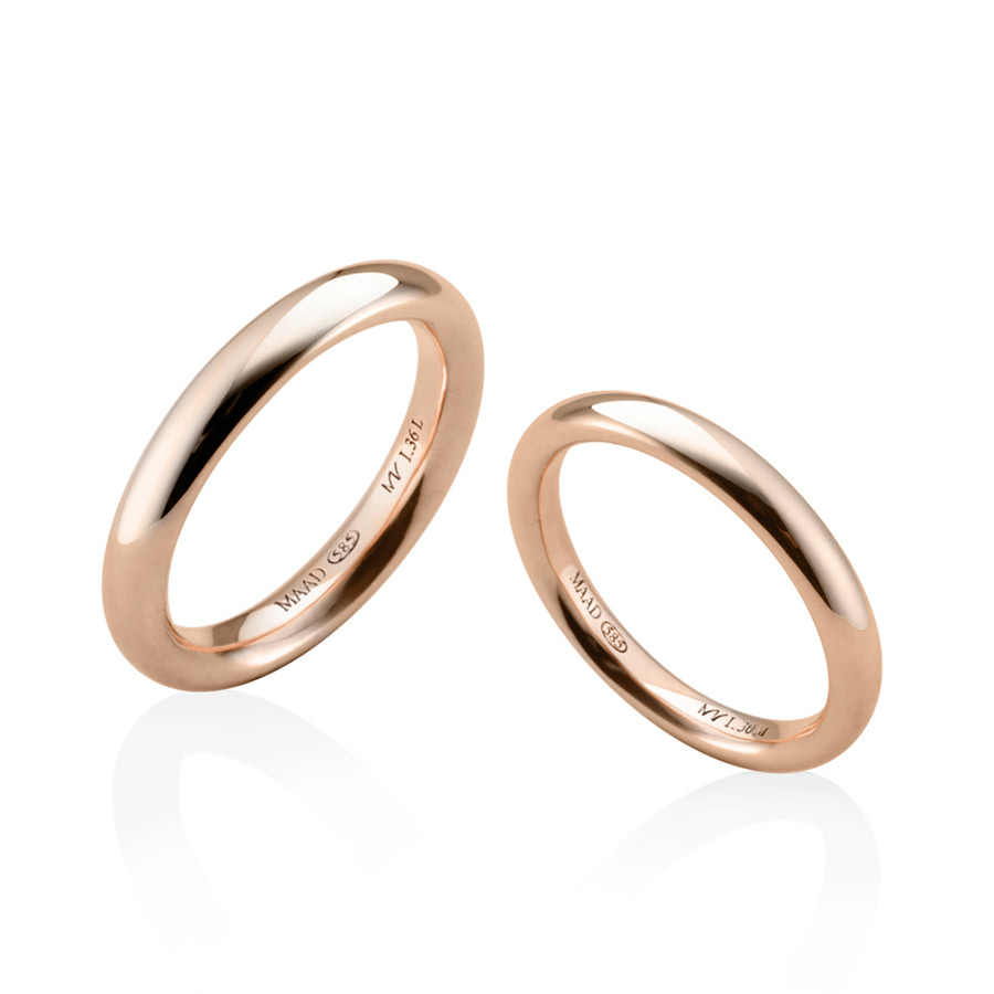 MR-I 오벌밴드_Raised 커플링 3.6mm+3.0mm (대+중) 14k 레드골드