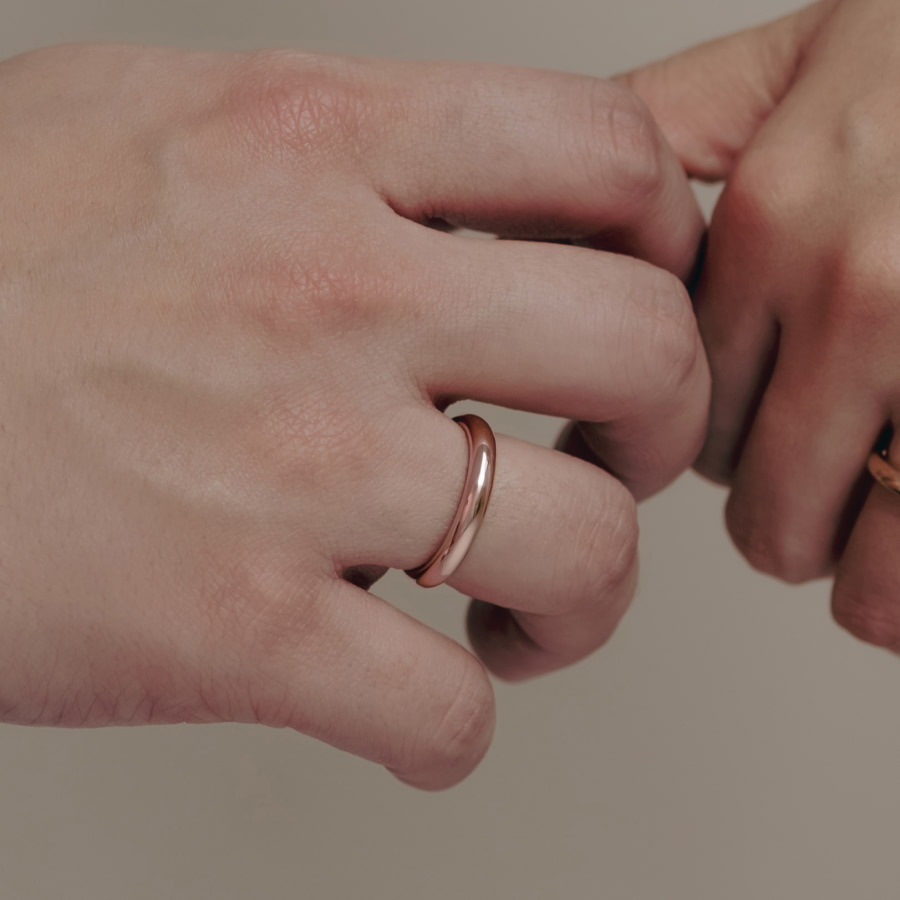 MR-I 오벌밴드_Raised 커플링 3.6mm+3.0mm (대+중) 14k 레드골드