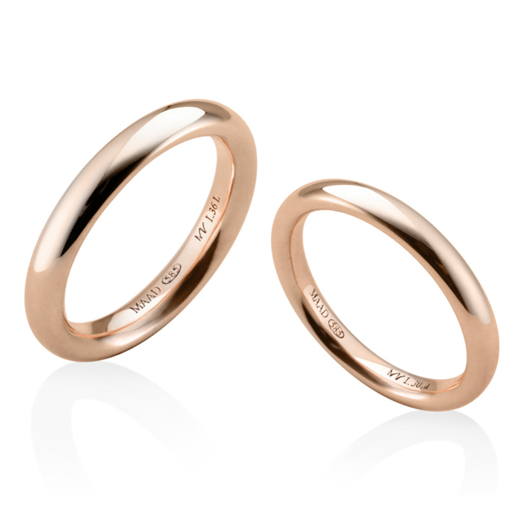 MR-I 오벌밴드_Raised 커플링 3.6mm+3.0mm (대+중) 14k 레드골드