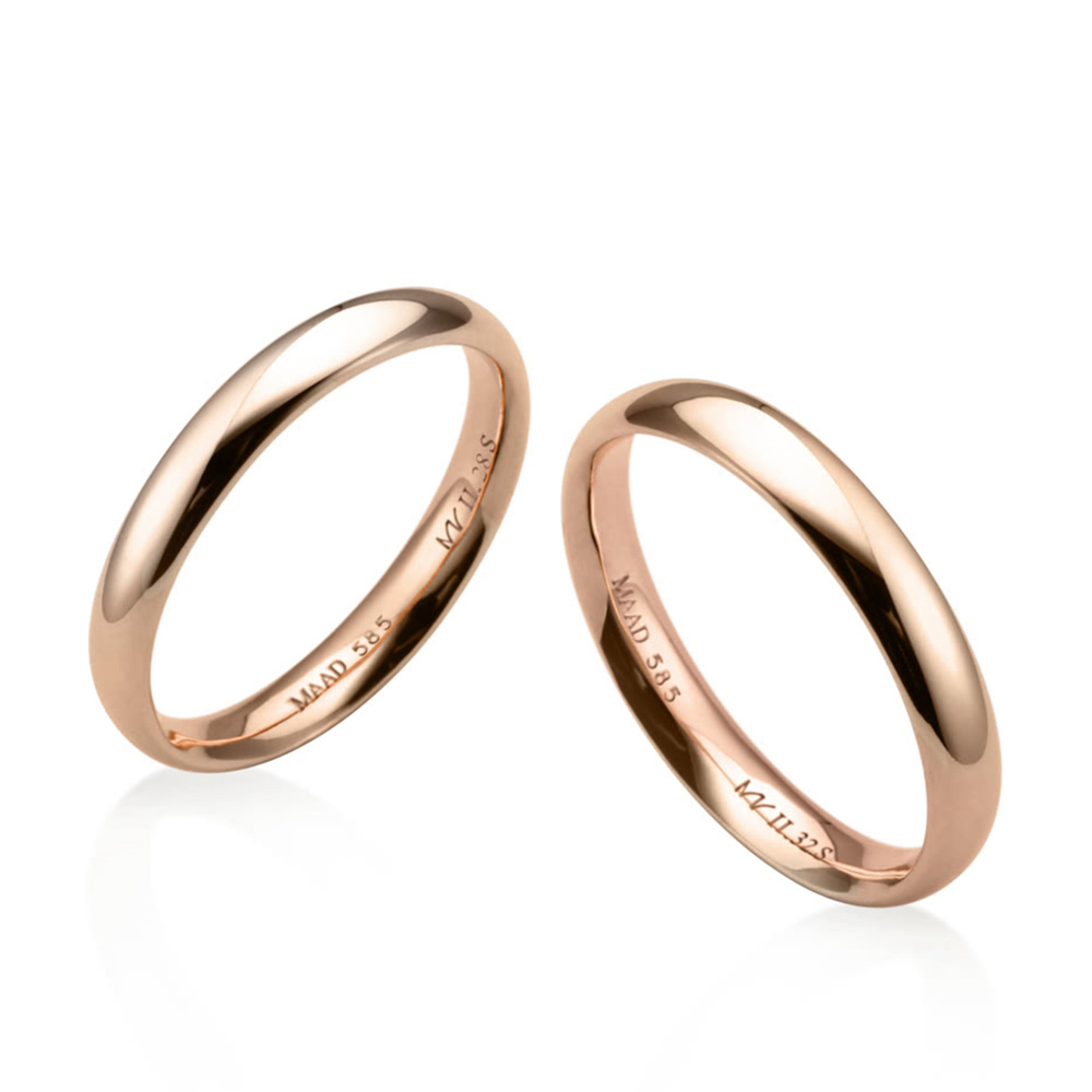 MR-II 오벌밴드 커플링 3.2mm+2.8mm (소+소) 14k 레드골드