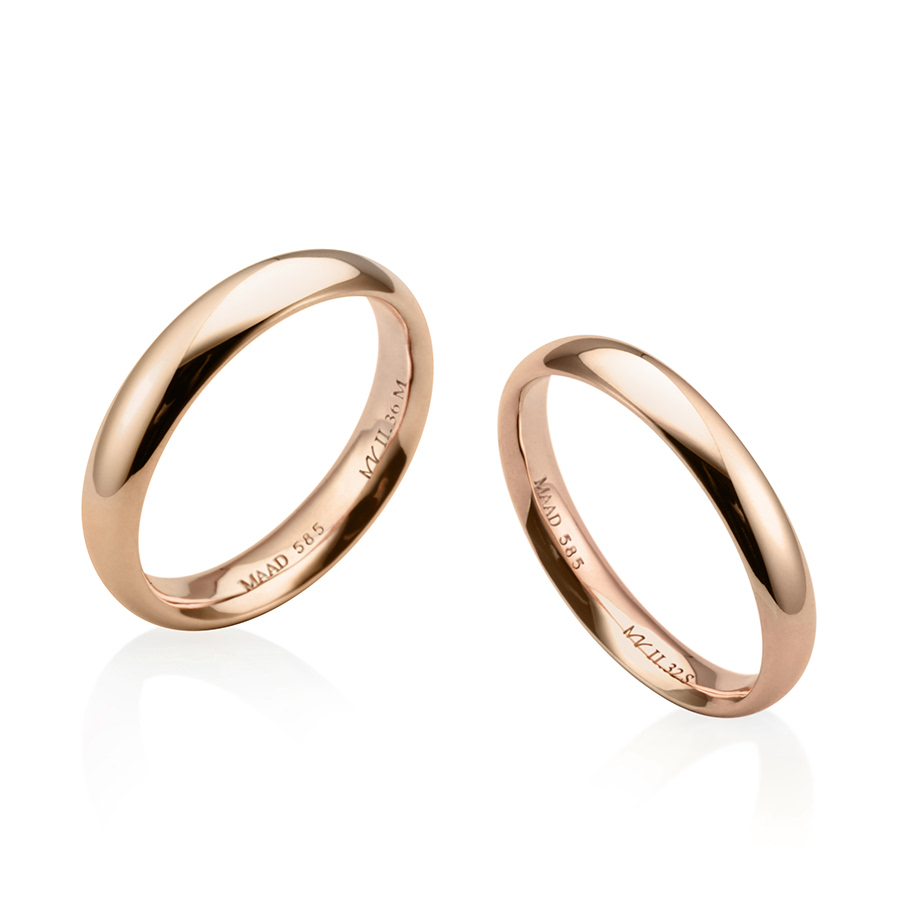 MR-II 오벌밴드 커플링 3.6mm+3.2mm (중+소) 14k 레드골드