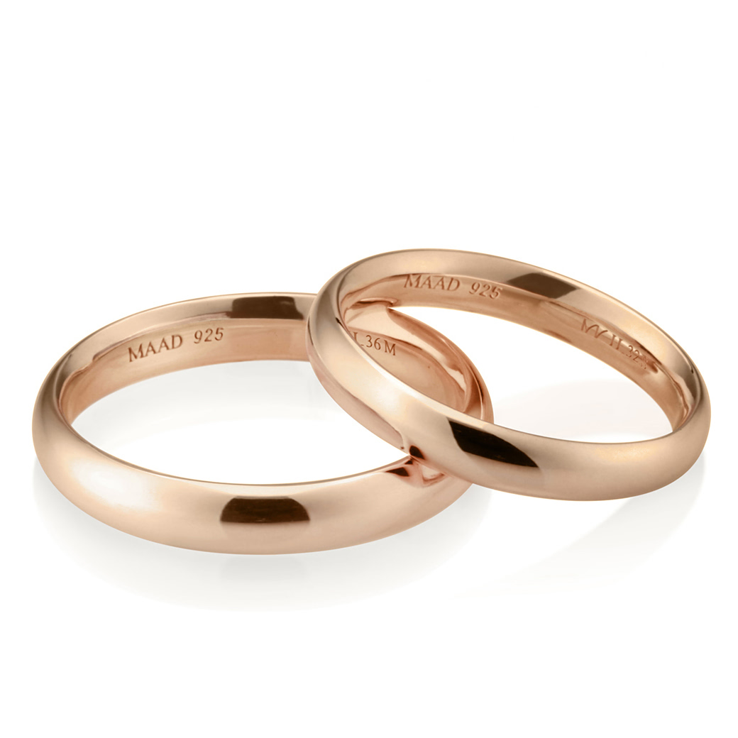 MR-II 오벌밴드 커플링 3.6mm+3.2mm (중+소) 14k 레드골드