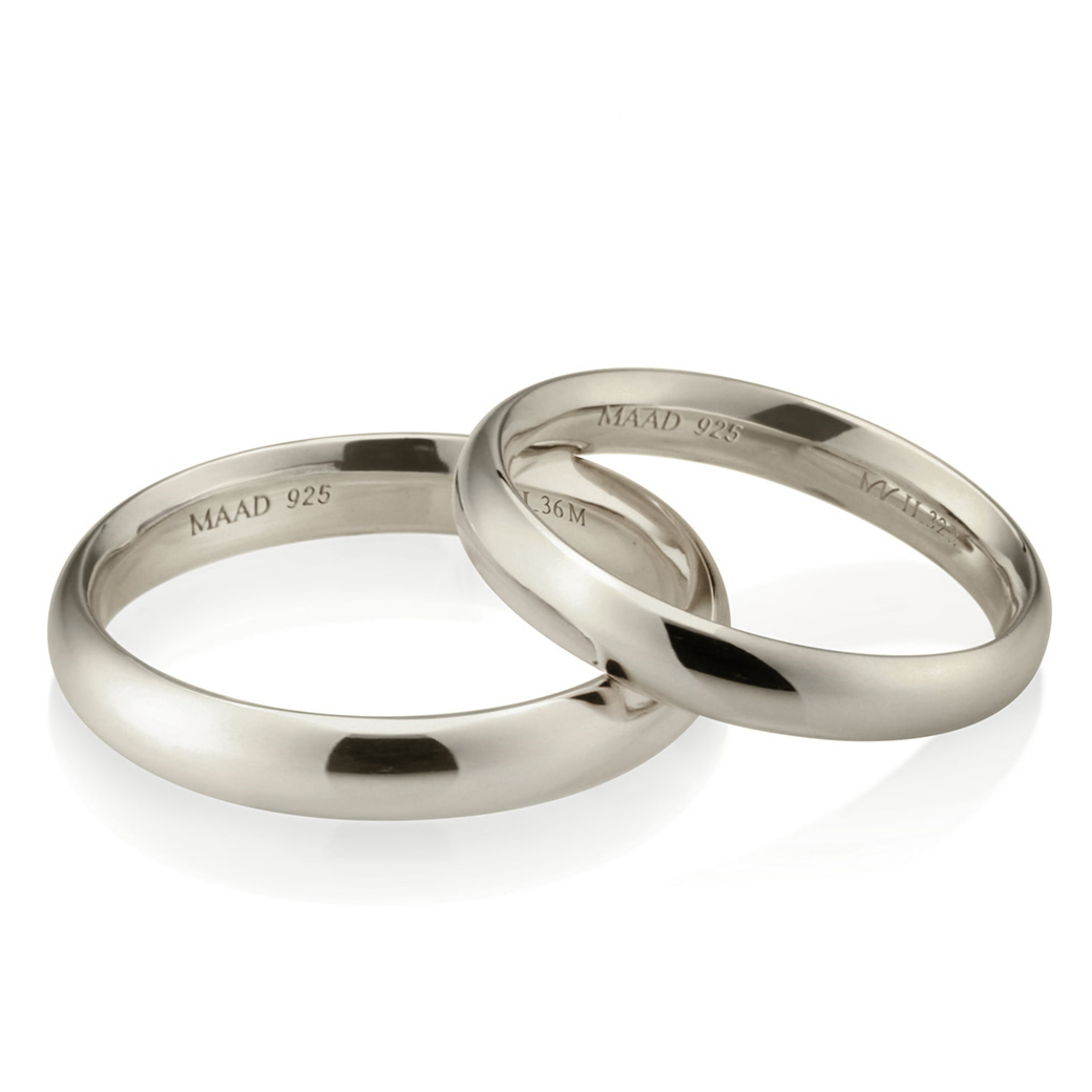 MR-II 오벌밴드 커플링 3.6mm+3.2mm (중+소) 14k 내추럴 화이트골드