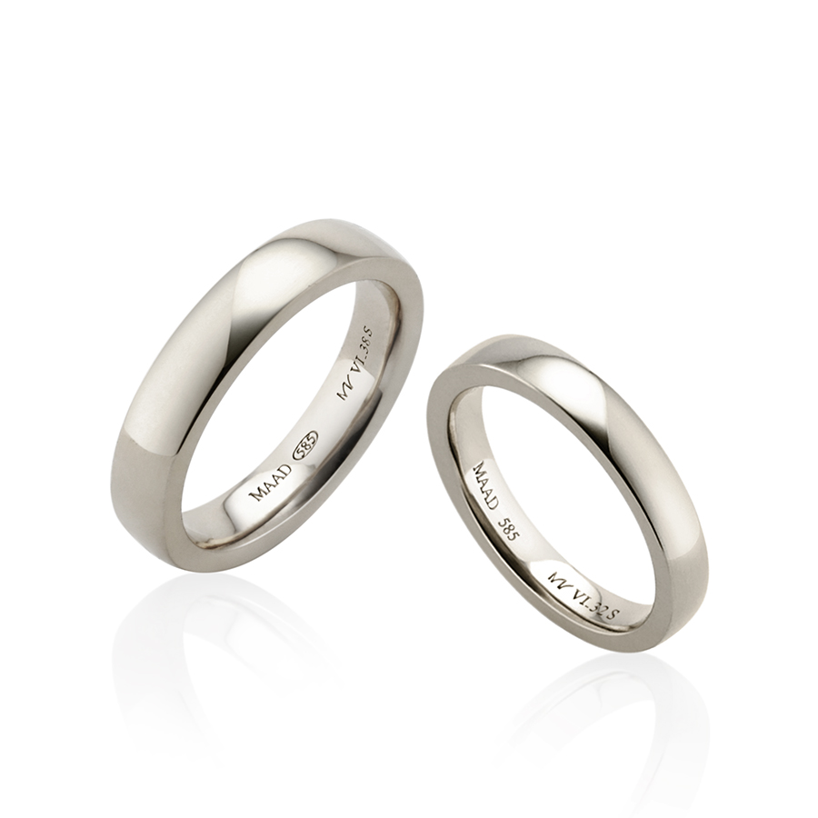 MR-VI 아치스퀘어밴드 커플링 3.8mm+3.2mm (소+소) 14k 샴페인골드