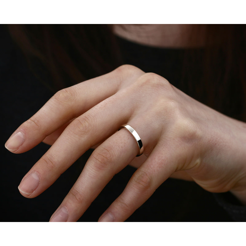 MR-VI 아치스퀘어밴드 커플링 3.2mm+2.6mm (소+소) 14k 내추럴 화이트골드