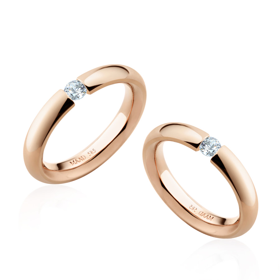 잉글리쉬헤로스 텐션밴드 커플링 (3.5mm+3.5mm) 14k 레드골드 0.1ct