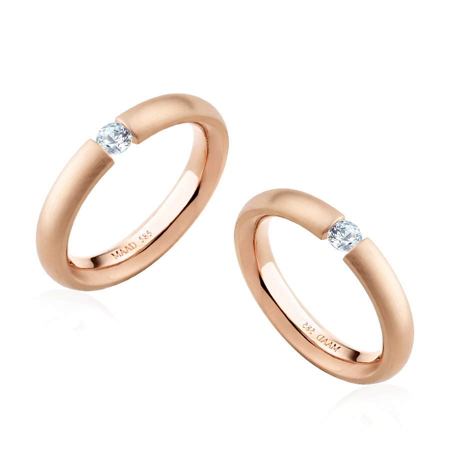 잉글리쉬헤로스 텐션밴드 커플링 (3.5mm+3.5mm) 14k 레드골드 0.1ct hairline