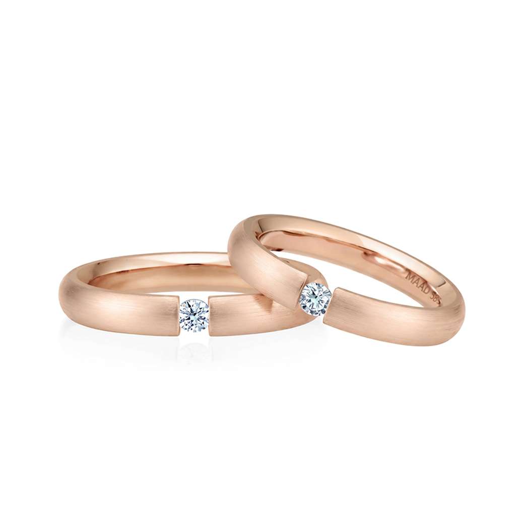 잉글리쉬헤로스 텐션밴드 커플링 (3.5mm+3.5mm) 14k 레드골드 0.1ct hairline