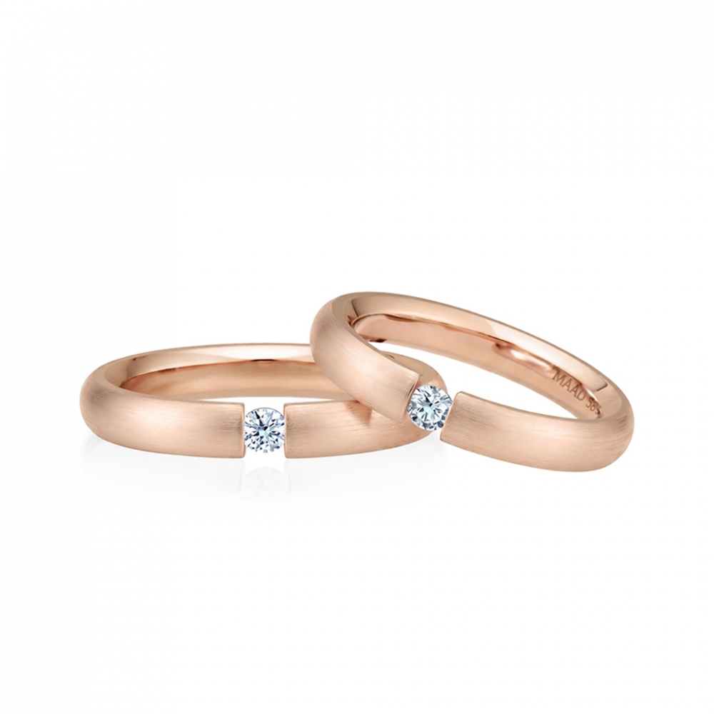 잉글리쉬헤로스 텐션밴드 커플링 (3.5mm+3.5mm) 14k 레드골드 0.1ct hairline