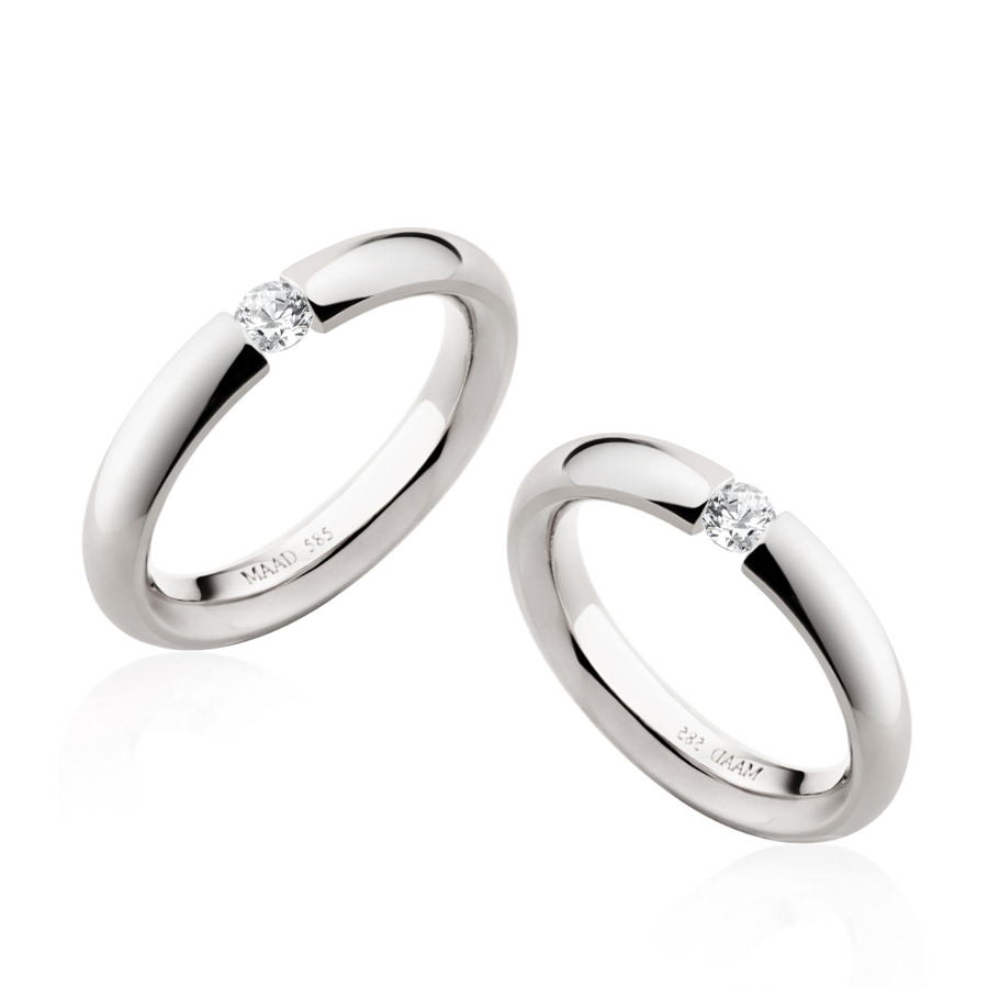 잉글리쉬헤로스 텐션밴드 커플링 (3.5mm+3.5mm) 14k 화이트골드 0.1ct