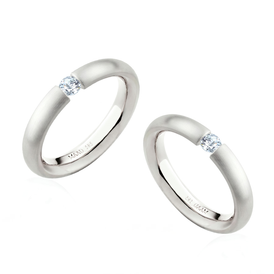 잉글리쉬헤로스 텐션밴드 커플링 (3.5mm+3.5mm) 14k 화이트골드 0.1ct hairline